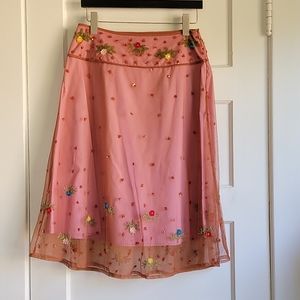 LAST CHANCE Floral Sequin Beaded Skirt